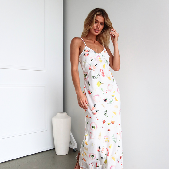 Cocktail O'Clock Slip Dress | White - Sol + Sand